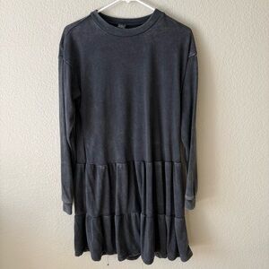 Dark Ashy Gray Long Sleeve Dress